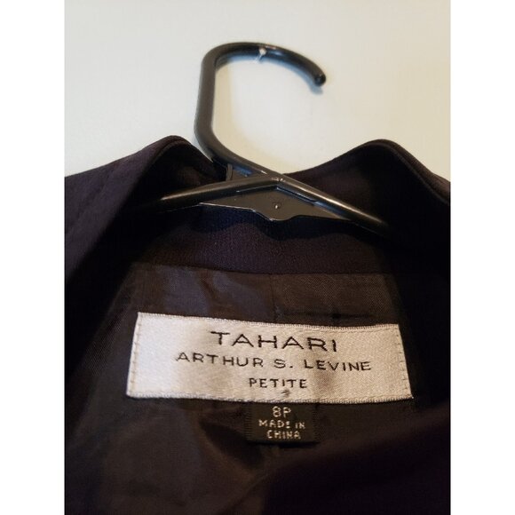 Tahari Arthur S Levine Women Petite 8P Jacket Long Sleeve Full Zip Solid Black - Picture 6 of 6